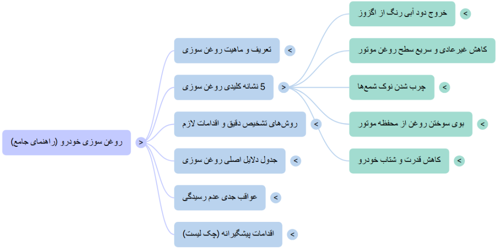 علائم روغن سوزی ماشین