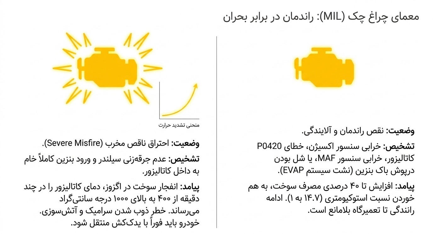 کالبدشکافی چراغ چک موتور و سیستم آلایندگی