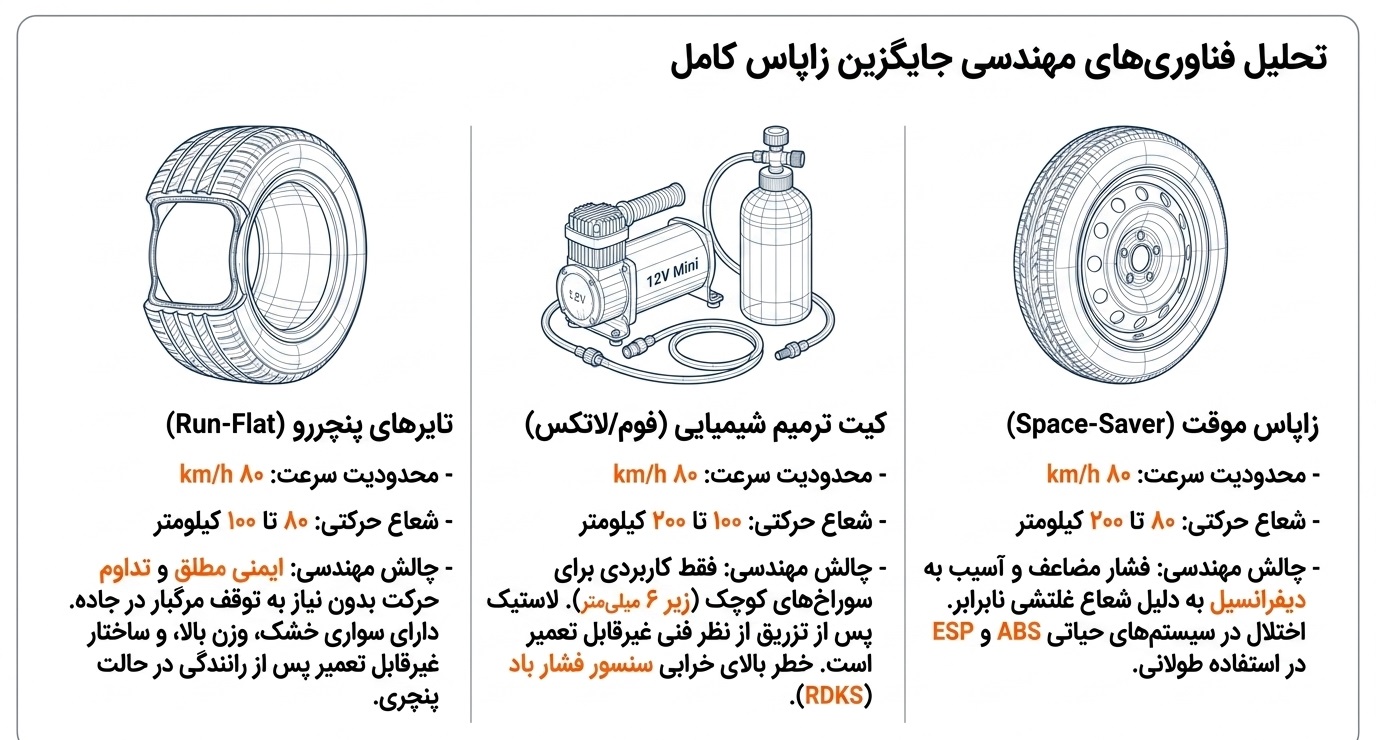 راهکارهای مهندسی جایگزین برای لاستیک زاپاس